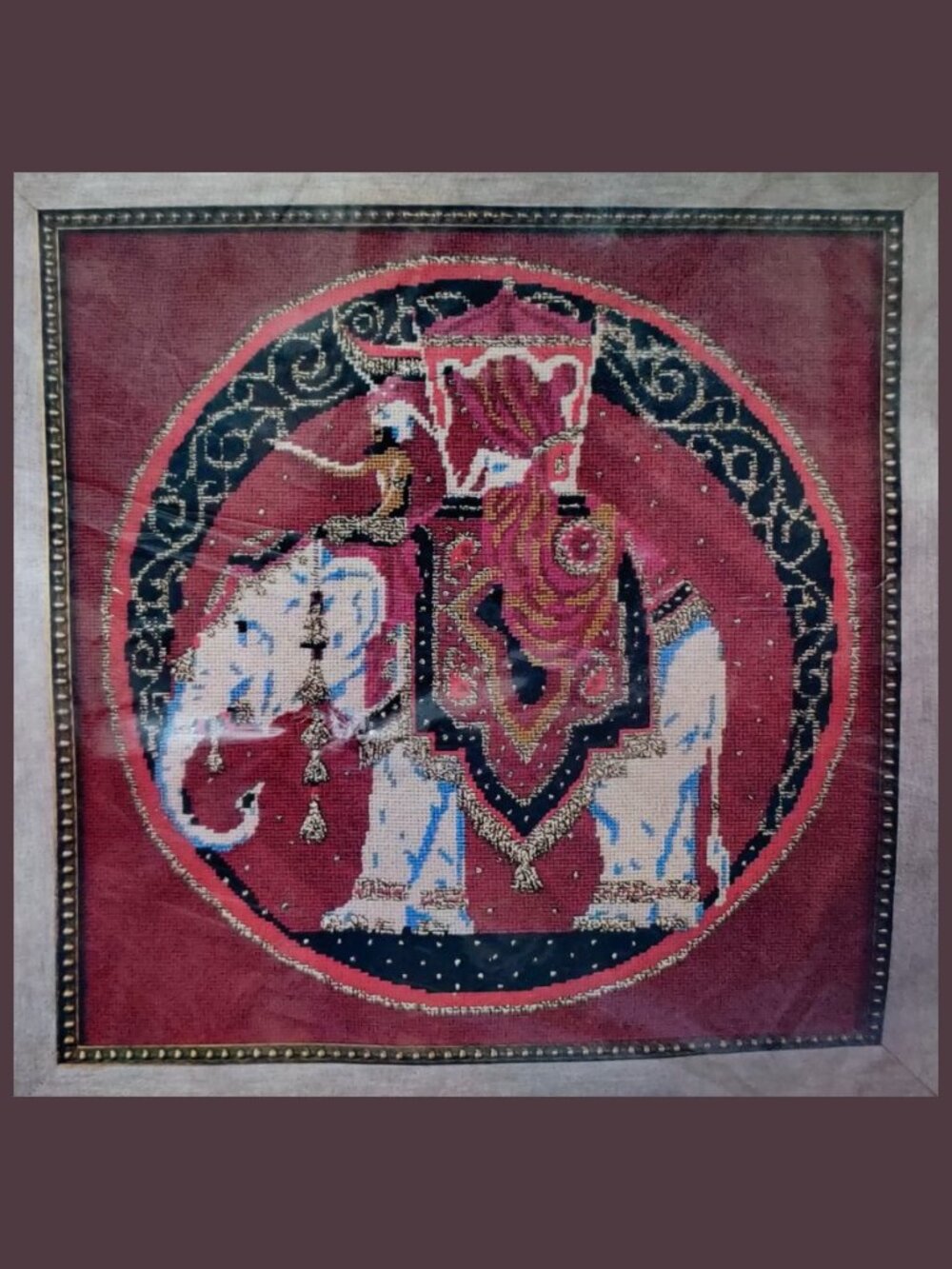 Vintage Multiple Choices Needlepoint Kit 'Agra' #02-106 - Indian Elephant 16x16"